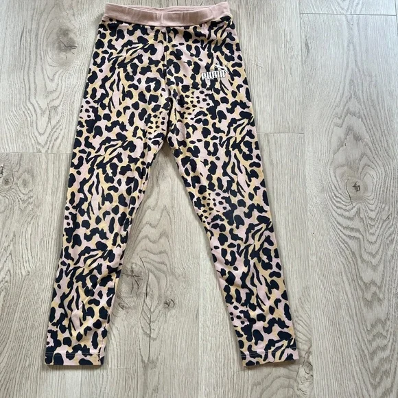 Girls Leopard Alpha Printed Youth Leggings Sz.7-8Y - Picture 2 of 6